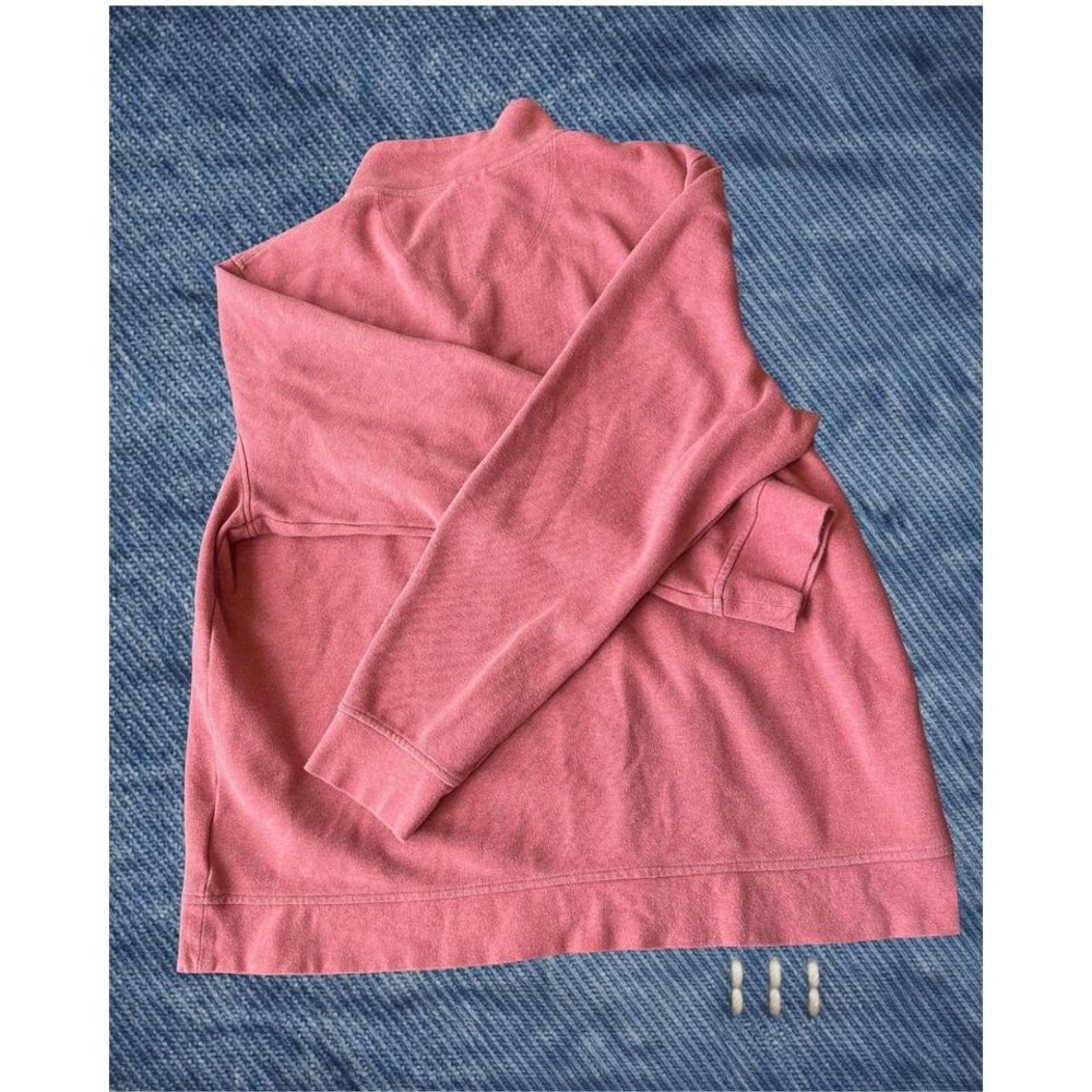 Classic Brooks Brothers Mens XXL Pink qtr Zip pullover Cotton Faded look sweater